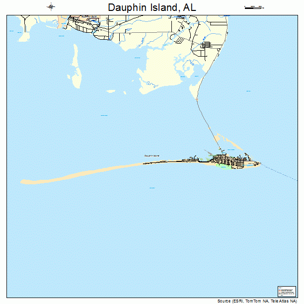 Dauphin Island Printable Map