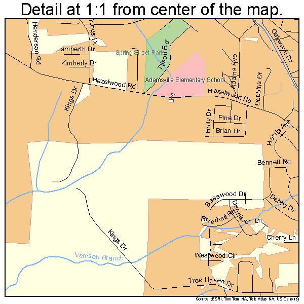 Adamsville, Alabama road map detail