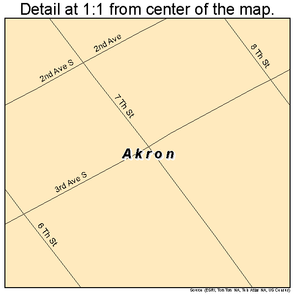 Akron, Alabama road map detail