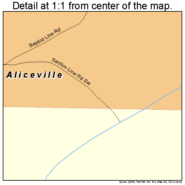 Aliceville, Alabama road map detail