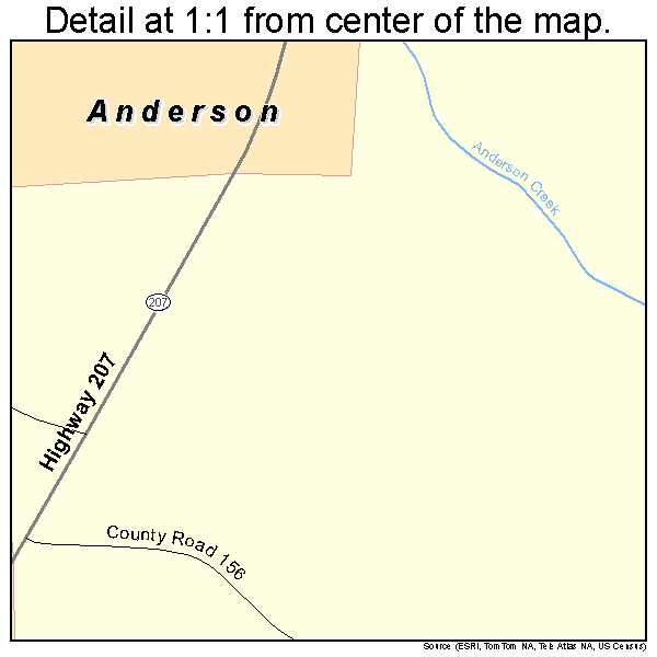 Anderson, Alabama road map detail