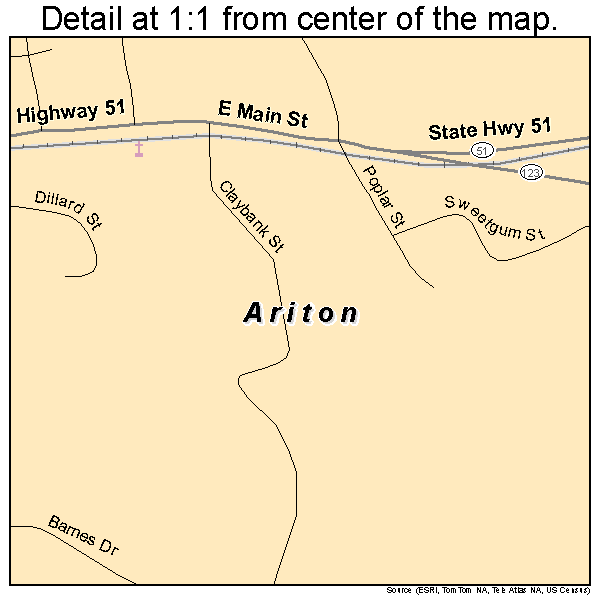 Ariton, Alabama road map detail