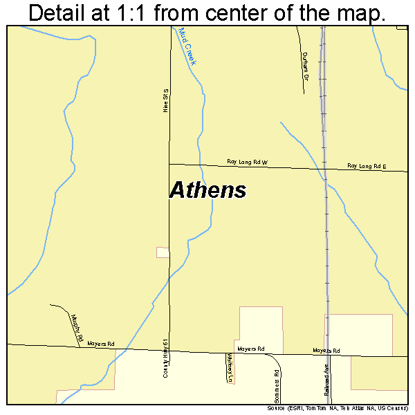Athens, Alabama road map detail