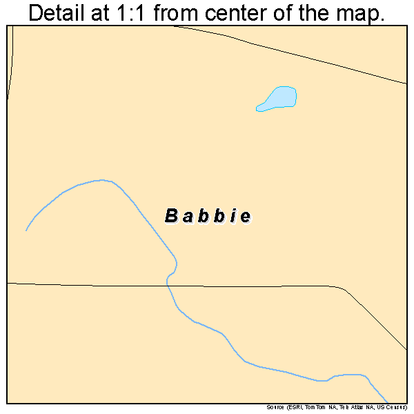 Babbie, Alabama road map detail