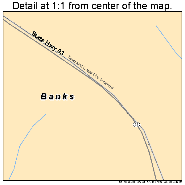 Banks, Alabama road map detail