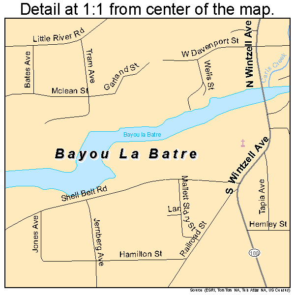 Bayou La Batre, Alabama road map detail