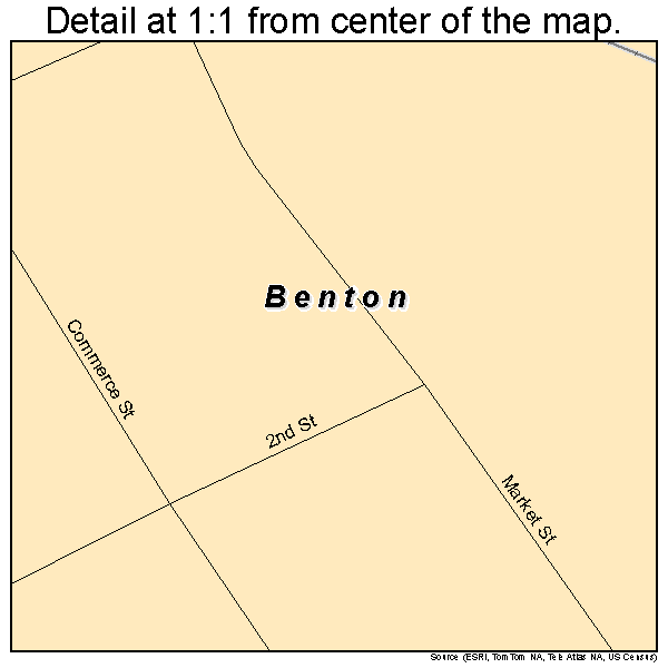Benton, Alabama road map detail