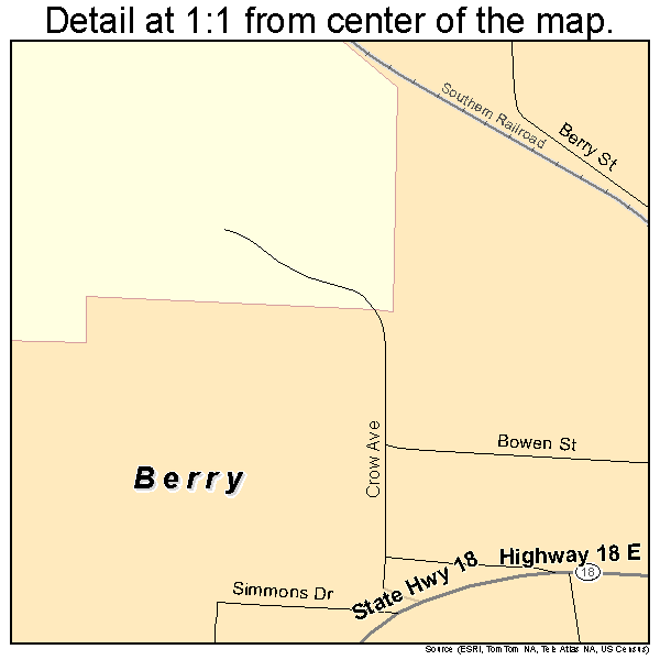 Berry, Alabama road map detail