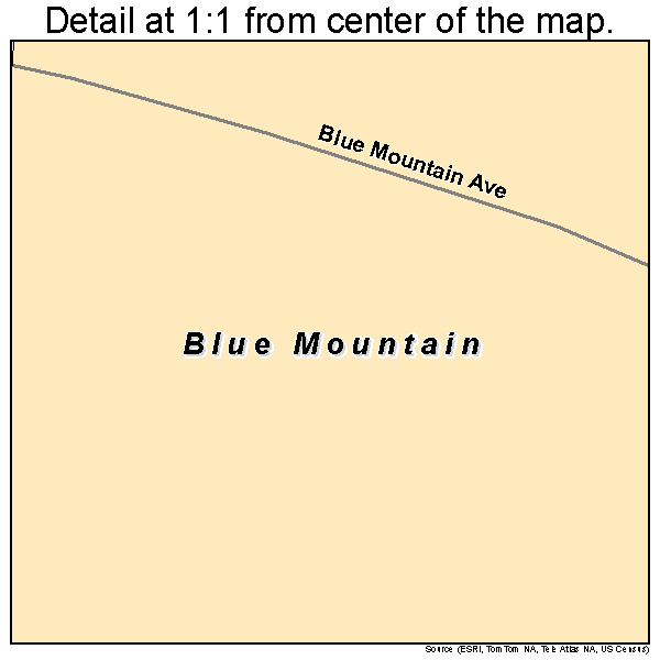 Blue Mountain, Alabama road map detail