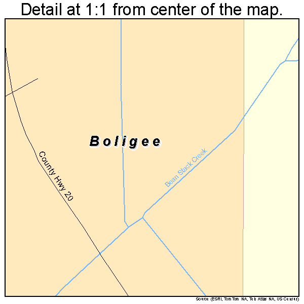 Boligee, Alabama road map detail