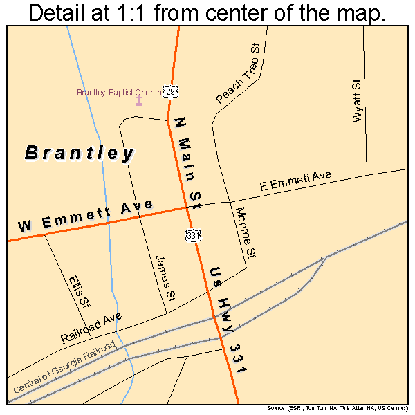 Brantley, Alabama road map detail