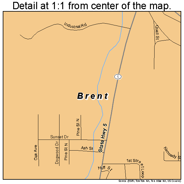 Brent, Alabama road map detail