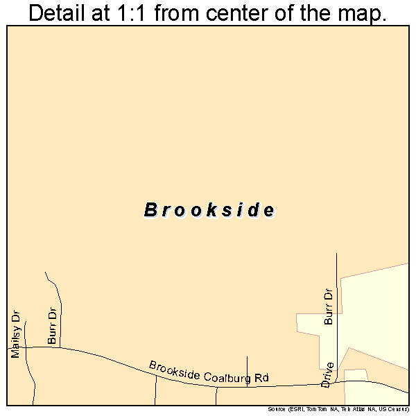 Brookside, Alabama road map detail