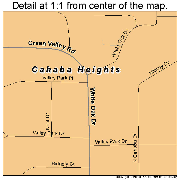 Cahaba Heights, Alabama road map detail