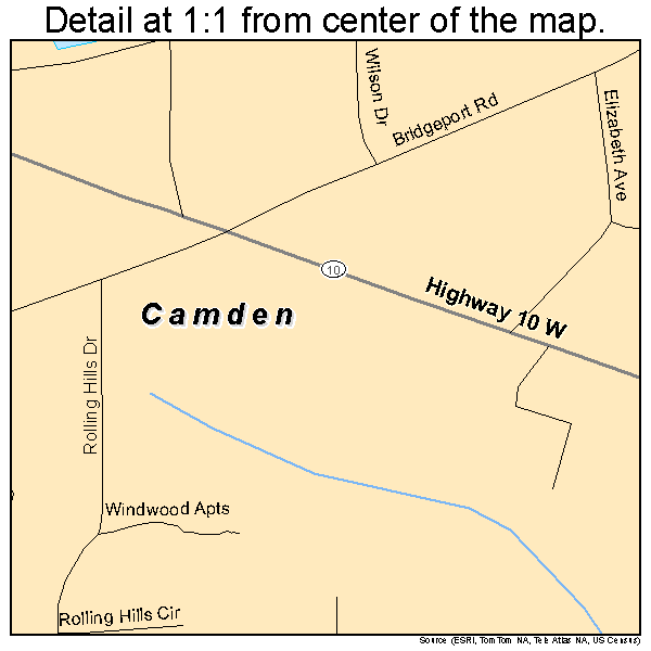 Camden, Alabama road map detail