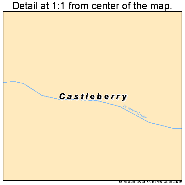 Castleberry, Alabama road map detail