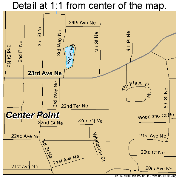Center Point, Alabama road map detail