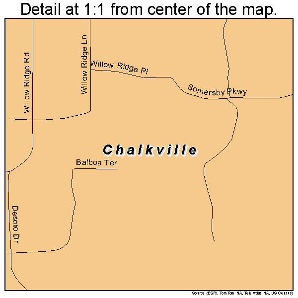 Chalkville, Alabama road map detail