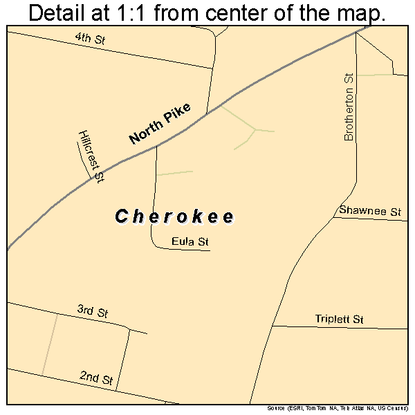 Cherokee, Alabama road map detail