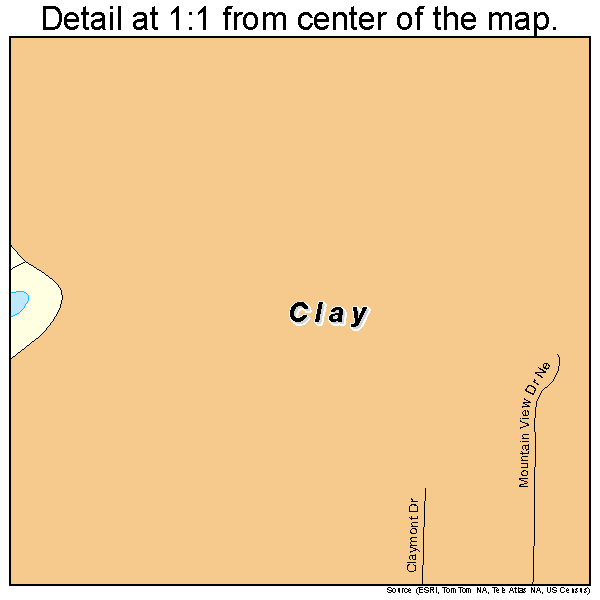 Clay, Alabama road map detail