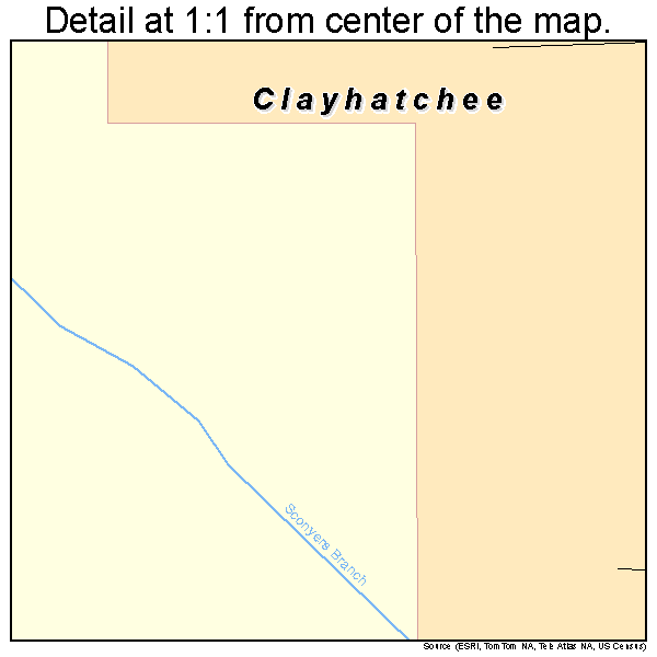 Clayhatchee, Alabama road map detail
