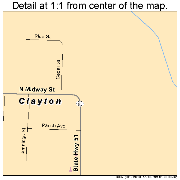 Clayton, Alabama road map detail