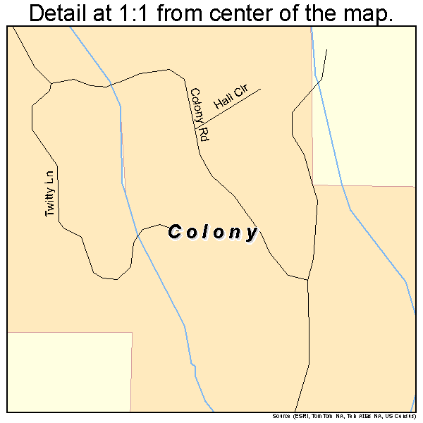 Colony, Alabama road map detail