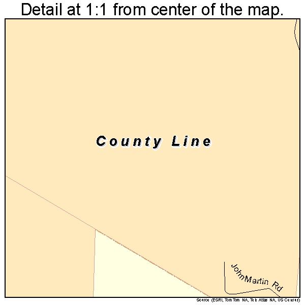County Line, Alabama road map detail