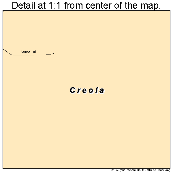 Creola, Alabama road map detail