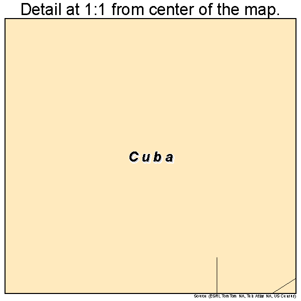 Cuba, Alabama road map detail