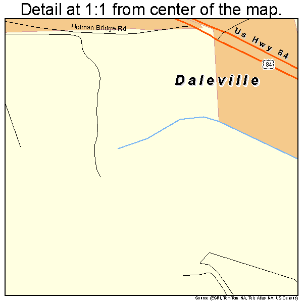 Daleville, Alabama road map detail