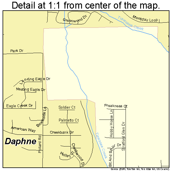 Daphne, Alabama road map detail