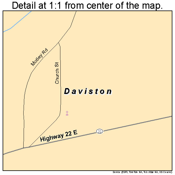 Daviston, Alabama road map detail
