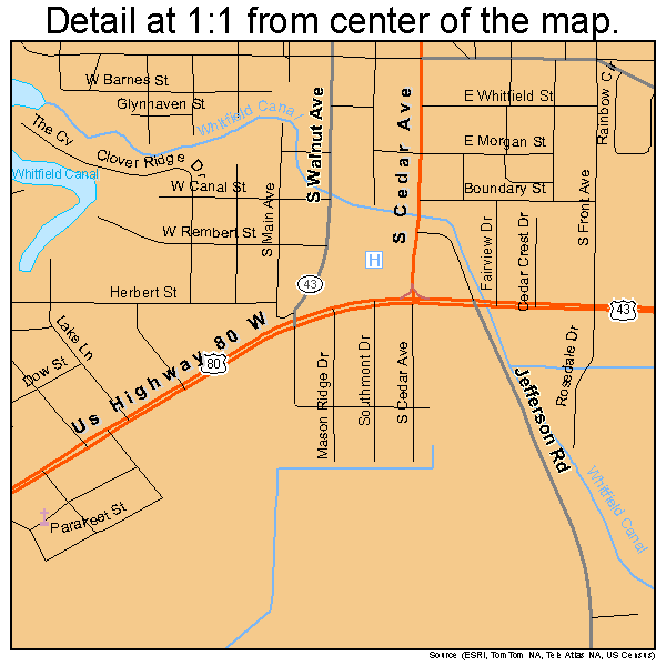 Demopolis, Alabama road map detail