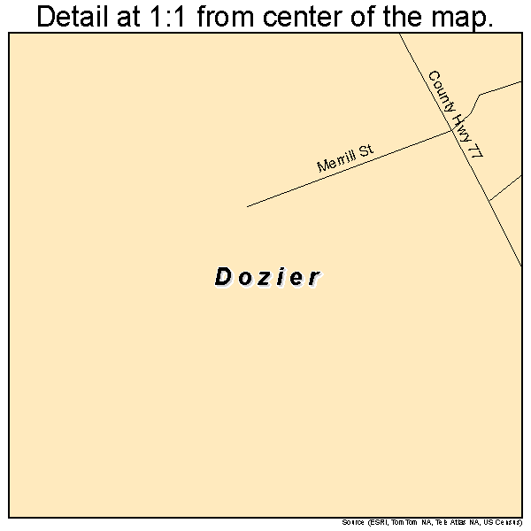 Dozier, Alabama road map detail