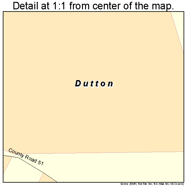 Dutton, Alabama road map detail