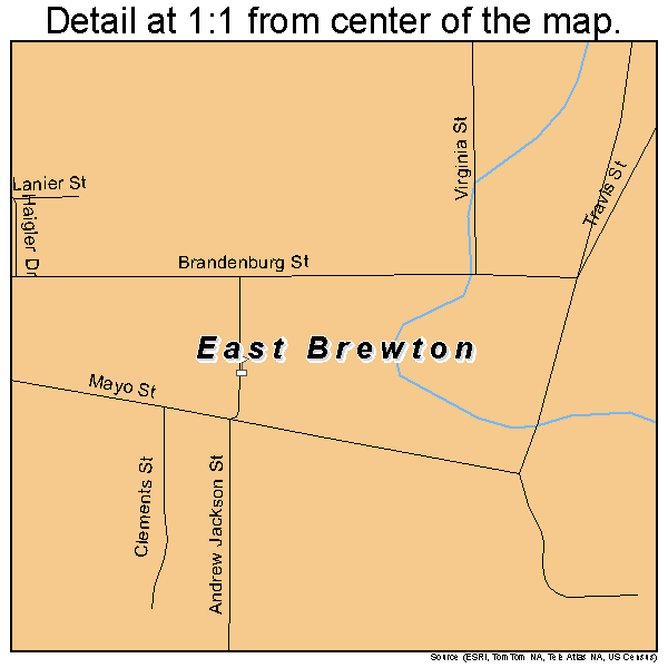 East Brewton, Alabama road map detail