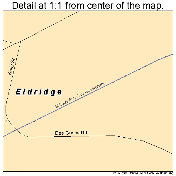 Eldridge, Alabama road map detail