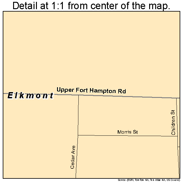 Elkmont, Alabama road map detail