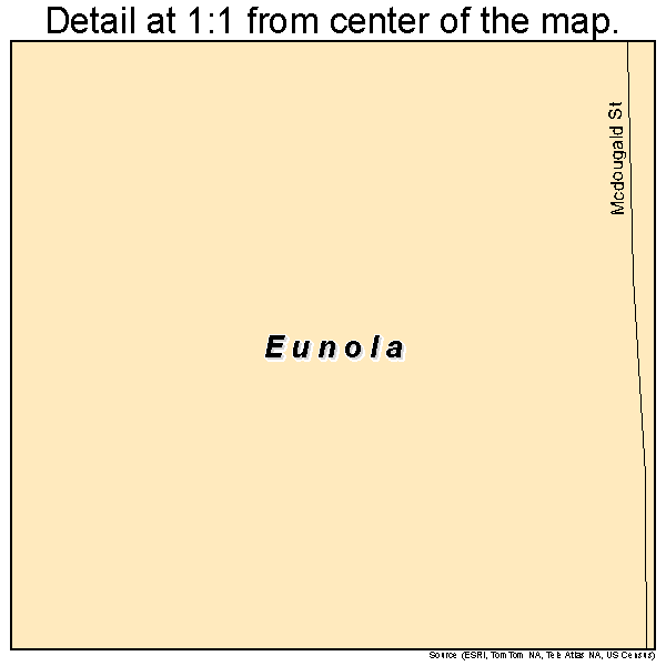 Eunola, Alabama road map detail
