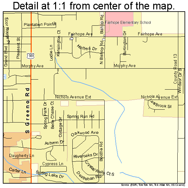 Fairhope, Alabama road map detail