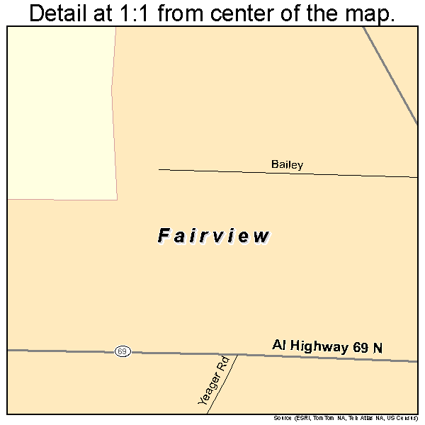 Fairview, Alabama road map detail