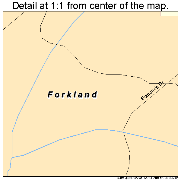 Forkland, Alabama road map detail