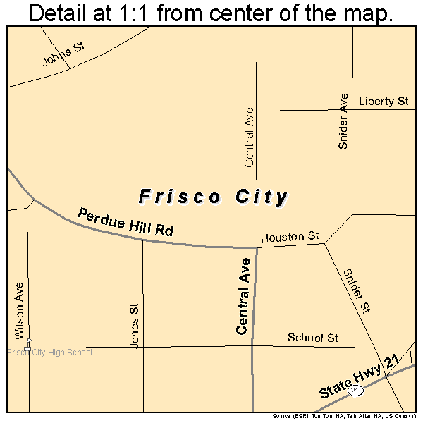 Frisco City, Alabama road map detail