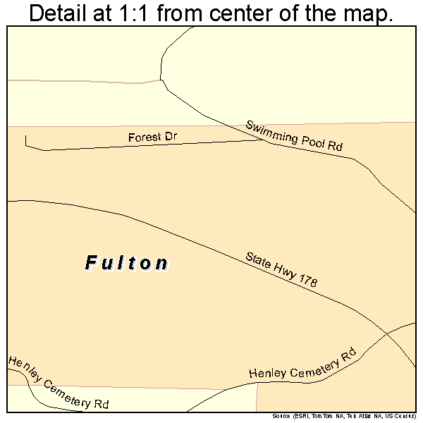 Fulton, Alabama road map detail