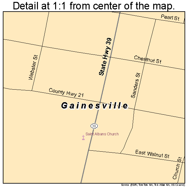 Gainesville, Alabama road map detail