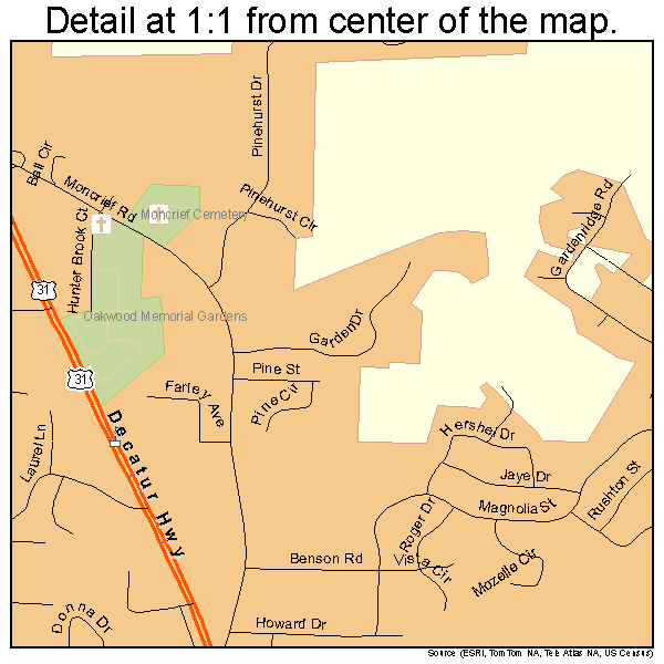 Gardendale, Alabama road map detail