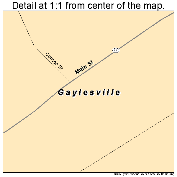 Gaylesville, Alabama road map detail