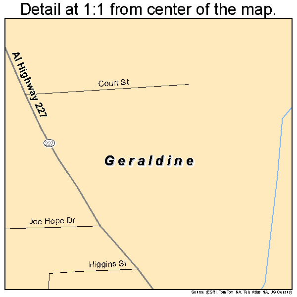 Geraldine, Alabama road map detail