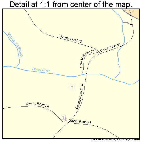 Glen Allen, Alabama road map detail